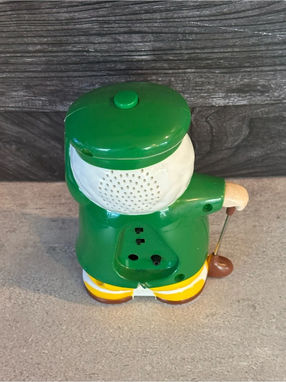 Rhythm Green and Yellow Golfer Novelty Wall Clock